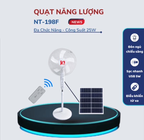 quạt tích điện năng lượng mặt trời điện máy